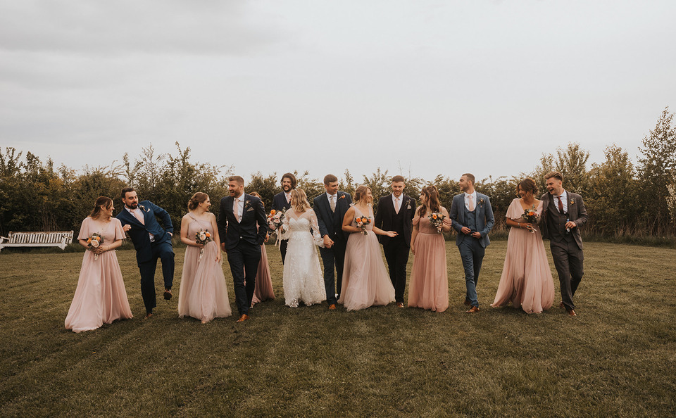 A spring boho wedding at The Barns in Yorkshire for Emily + Alex, captured by Firewood Film