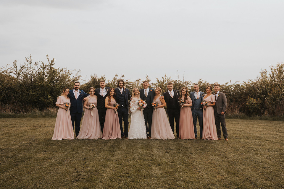 A spring boho wedding at The Barns in Yorkshire for Emily + Alex, captured by Firewood Film