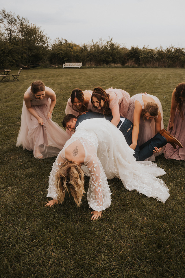 A spring boho wedding at The Barns in Yorkshire for Emily + Alex, captured by Firewood Film