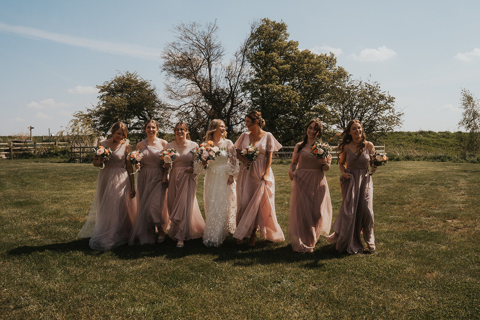 A spring boho wedding at The Barns in Yorkshire for Emily + Alex, captured by Firewood Film