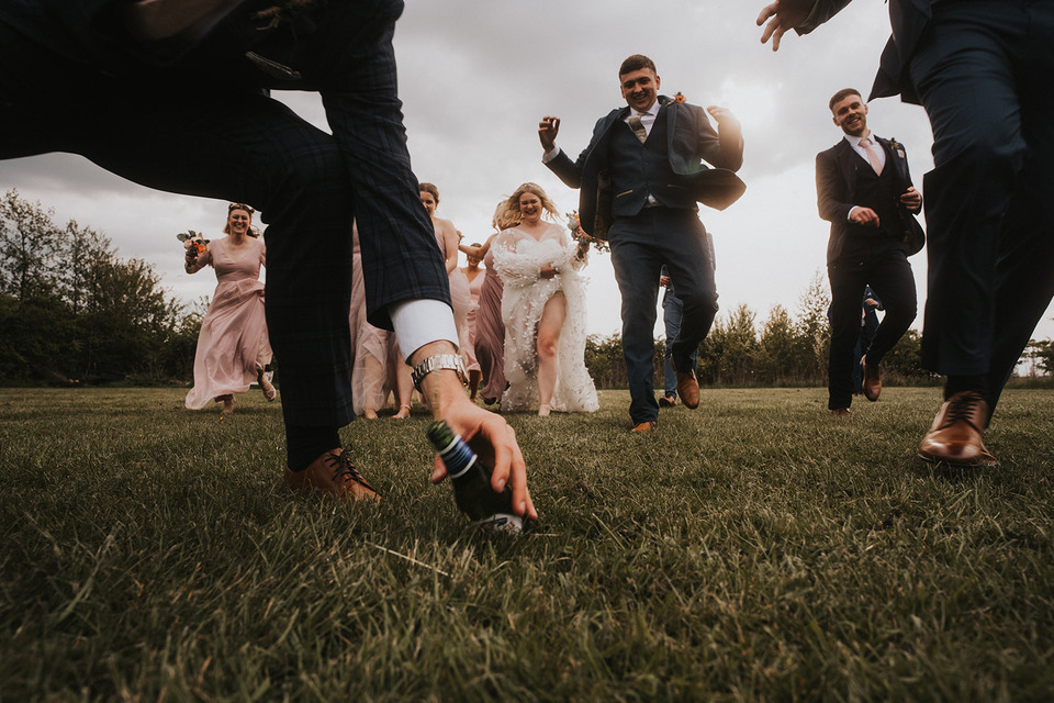 A spring boho wedding at The Barns in Yorkshire for Emily + Alex, captured by Firewood Film