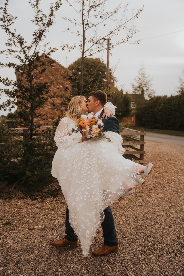 A spring boho wedding at The Barns in Yorkshire for Emily + Alex, captured by Firewood Film