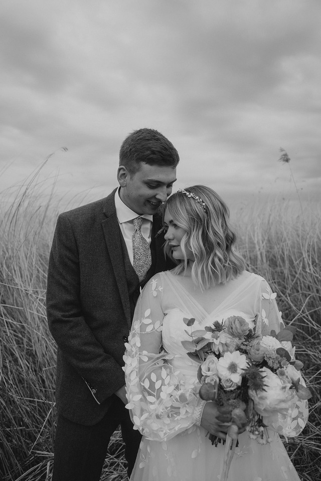 A spring boho wedding at The Barns in Yorkshire for Emily + Alex, captured by Firewood Film