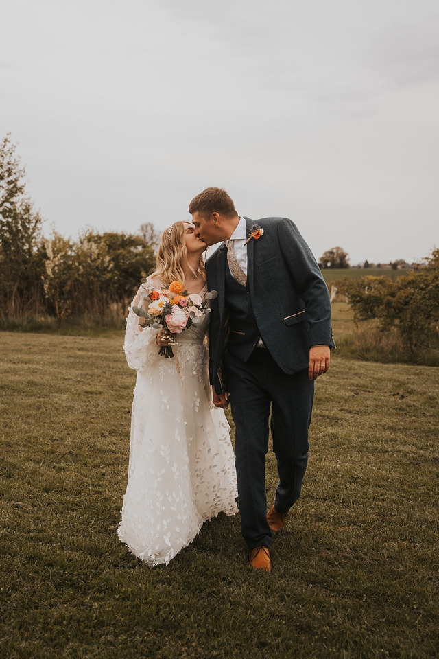 A spring boho wedding at The Barns in Yorkshire for Emily + Alex, captured by Firewood Film