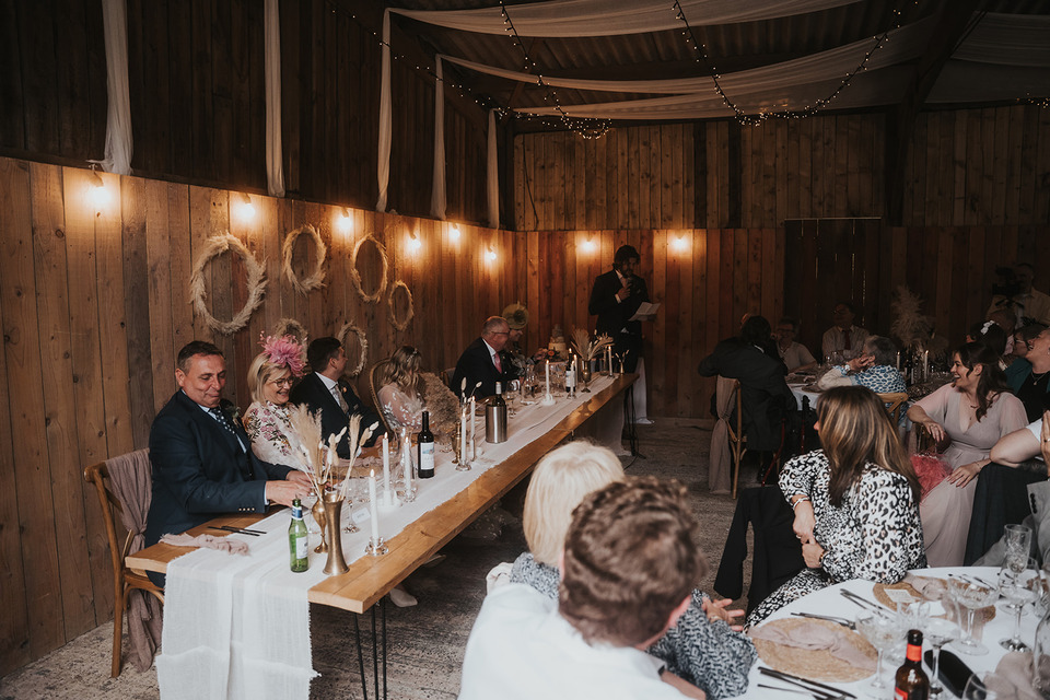 A spring boho wedding at The Barns in Yorkshire for Emily + Alex, captured by Firewood Film
