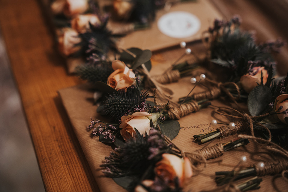 A spring boho wedding at The Barns in Yorkshire for Emily + Alex, captured by Firewood Film