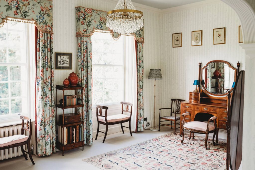 A bedroom at Gloucestershire's wedding venue Bredon Manor,