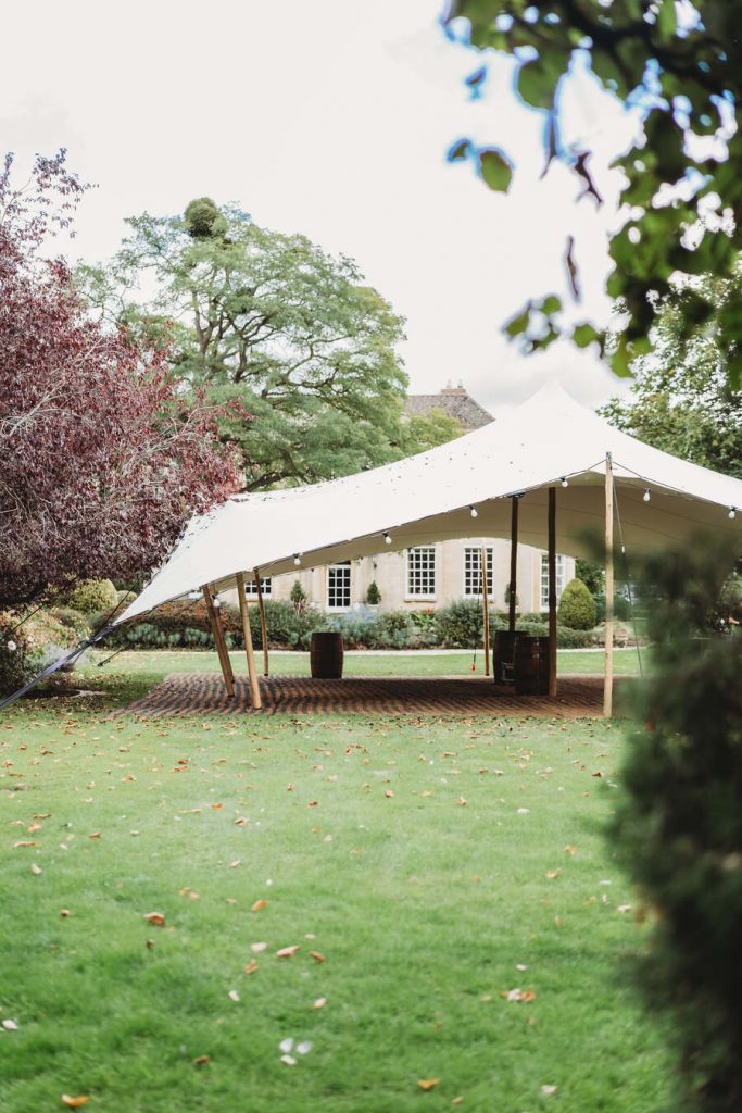 The garden marquee at Gloucestershire's wedding venue Bredon Manor,