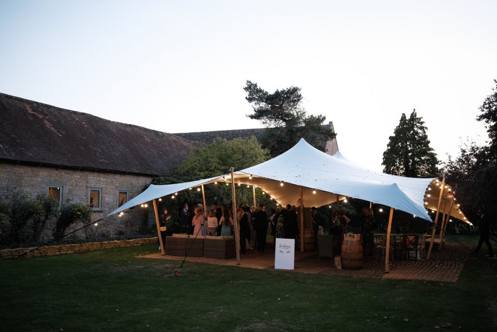 The garden marquee at Gloucestershire's wedding venue Bredon Manor,