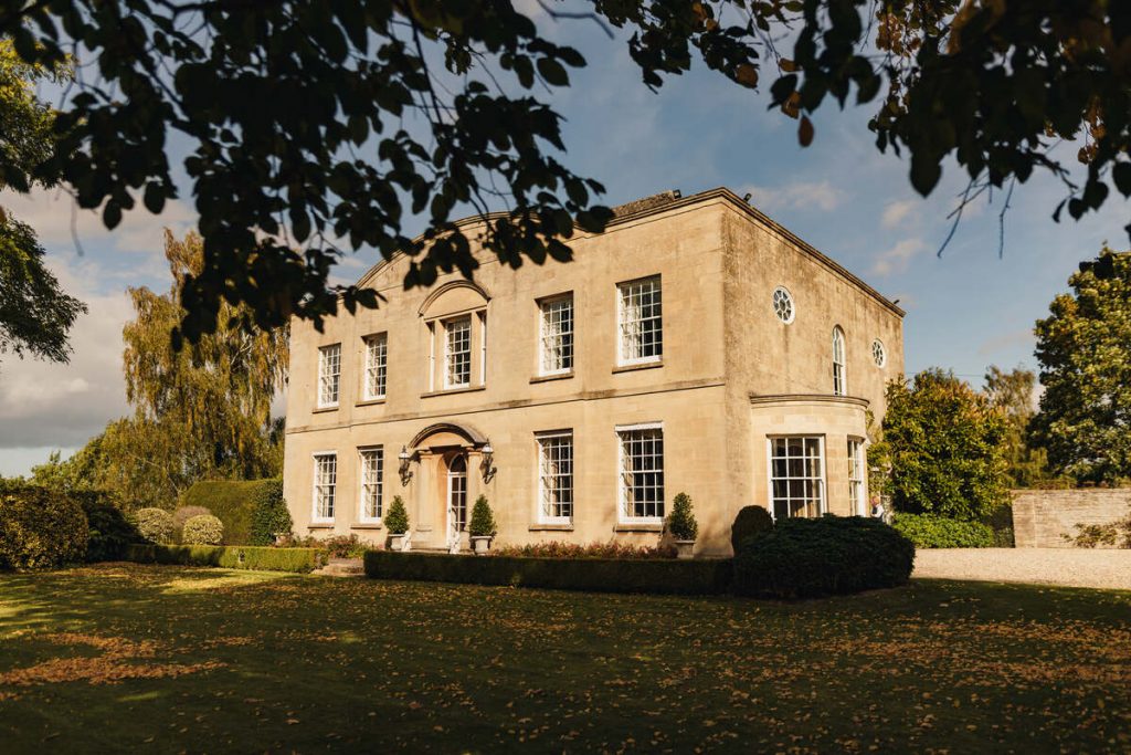 The beautiful grand exterior of Gloucestershire's wedding venue Bredon Manor,