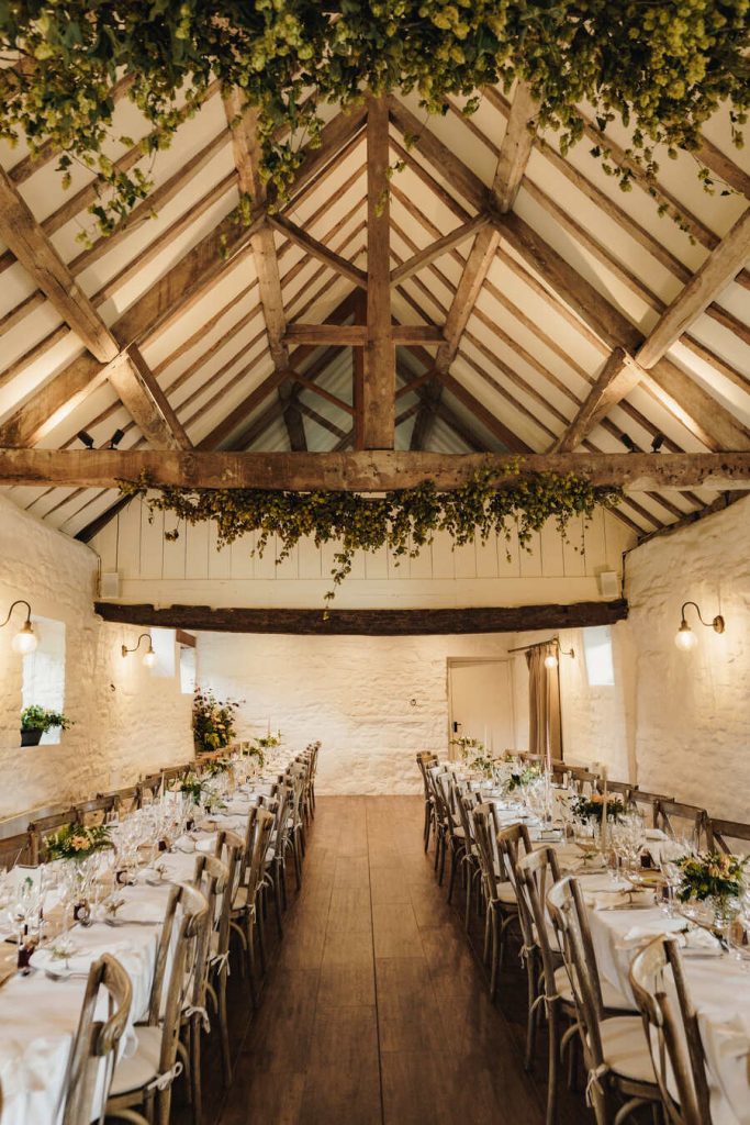 Interior wedding breakfast space at Gloucestershire's wedding venue Bredon Manor,