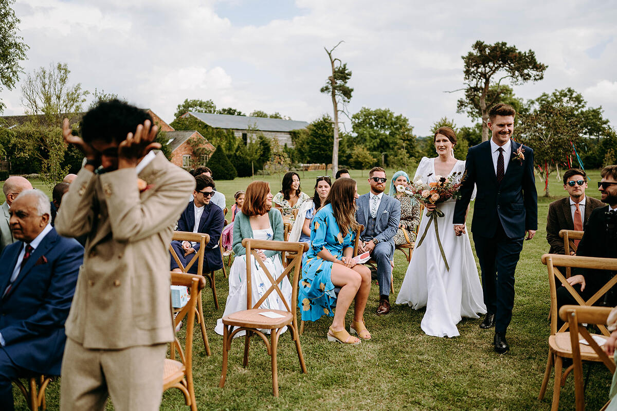 A colourful Autumnal wedding with an emotional outdoor ceremony