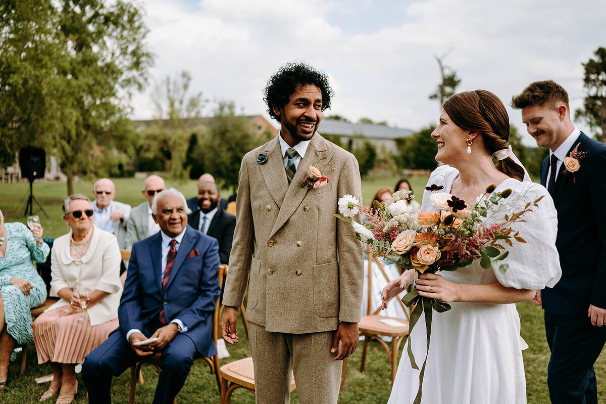 A colourful Autumnal wedding with an emotional outdoor ceremony