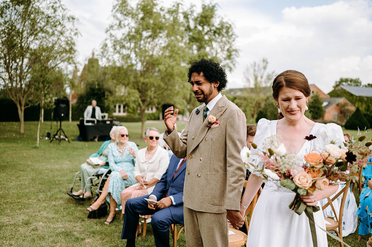 A colourful Autumnal wedding with an emotional outdoor ceremony