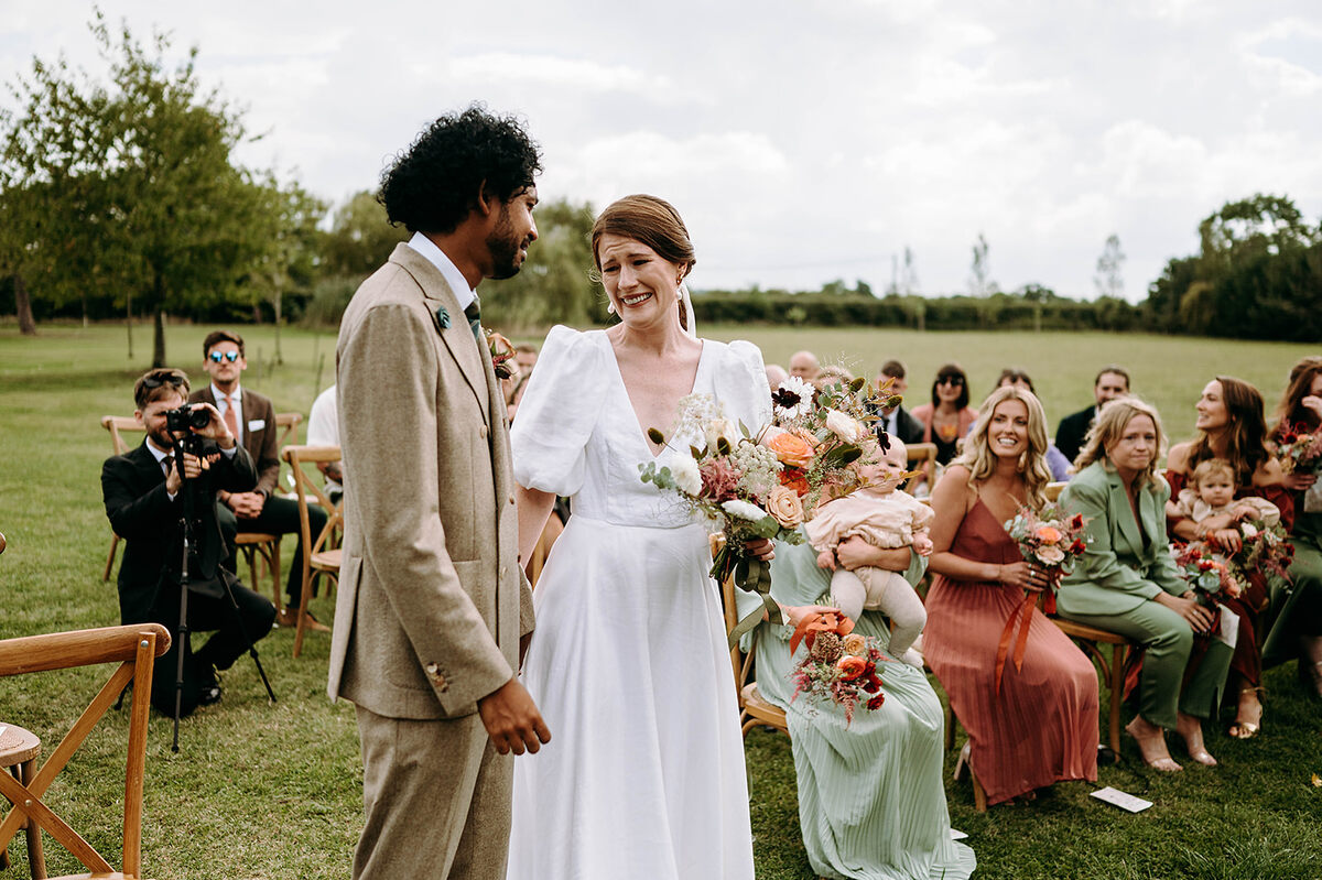 A colourful Autumnal wedding with an emotional outdoor ceremony