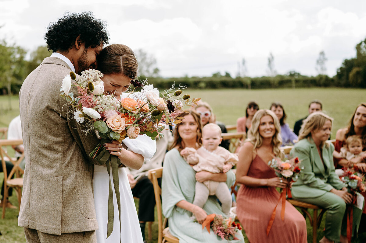 A colourful Autumnal wedding with an emotional outdoor ceremony