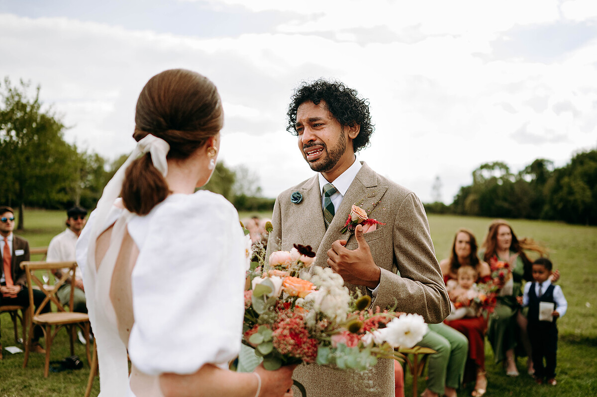 A colourful Autumnal wedding with an emotional outdoor ceremony