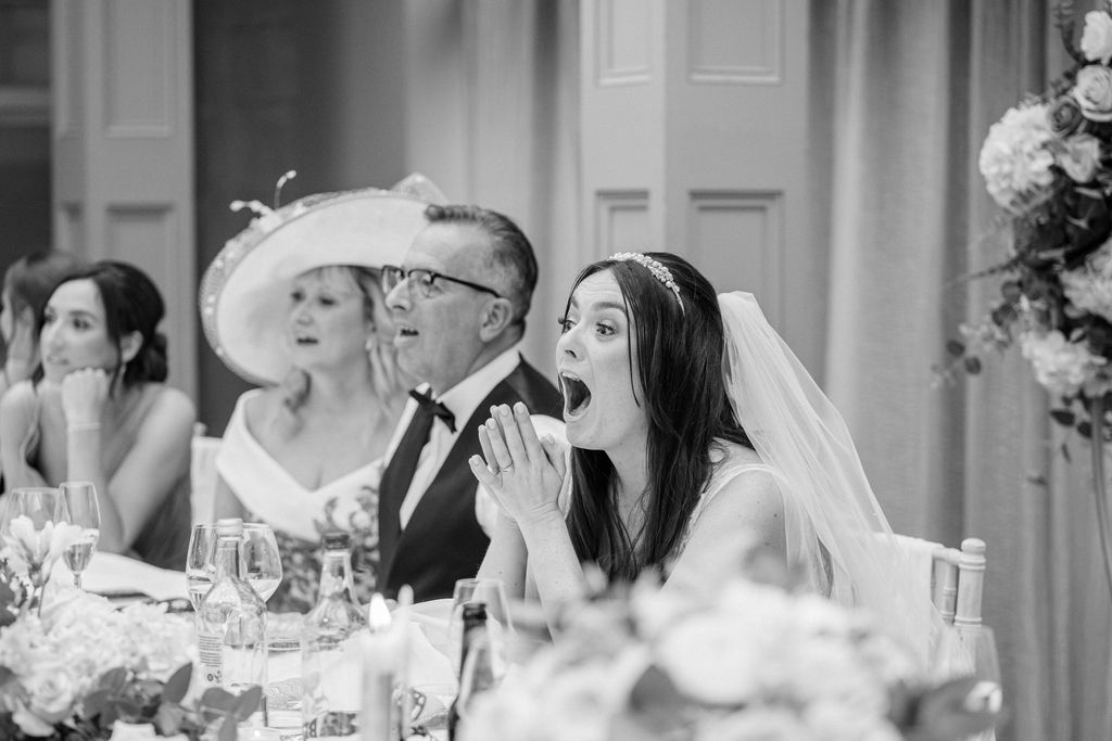 A surprise 'appearance' from Radio 1's Greg James for Jessica + Luke's wedding day at Hampton Manor