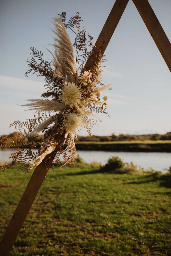 Sami Tipi sailcloth tent for modern boho monochrome wedding