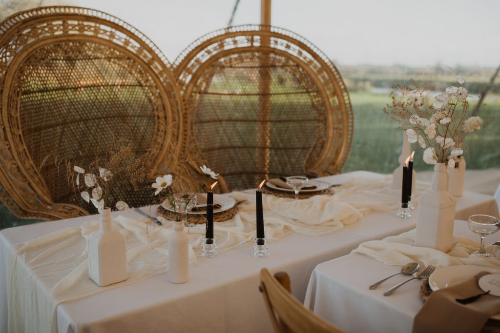 Sami Tipi sailcloth tent for modern boho wedding styled by Bobbi Wren Events