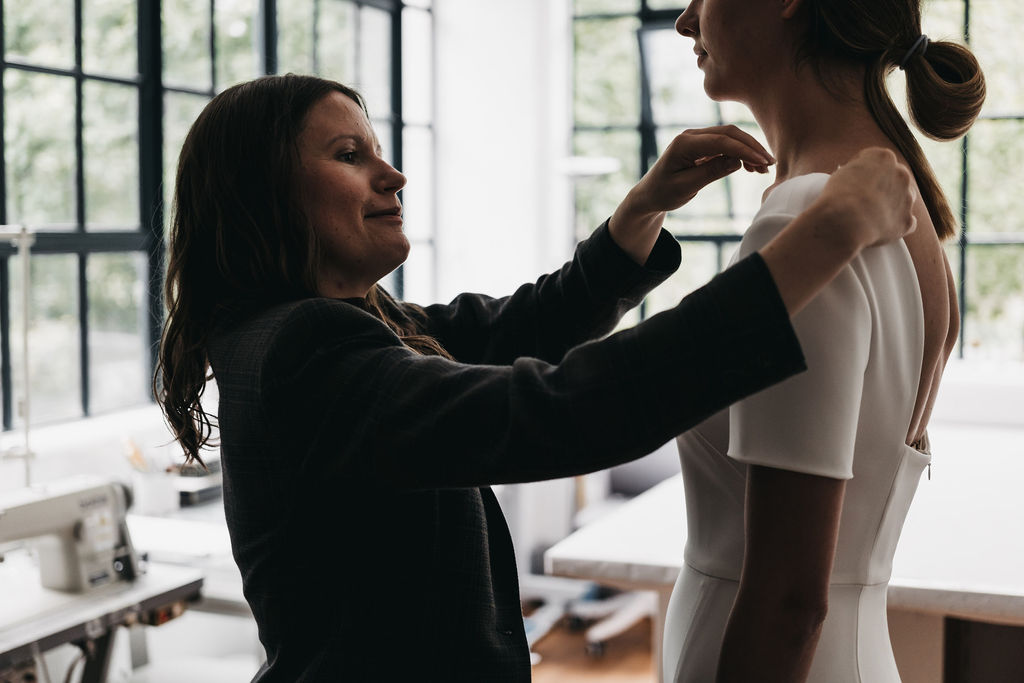 Bespoke Bridal - behind the scenes with bridal designer Jan Si Studios | Captured by Zach & Grace