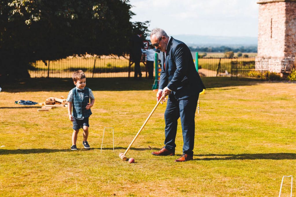 Garden games and chilled out vibes for Kayla + Nick's relaxed garden party wedding at Rowton Castle