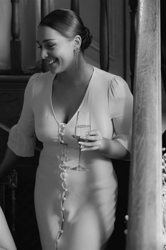 Mismatched Champagen satin ivory bridesmaids dresses