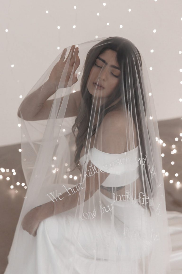 Poetry Veils; an innovative concept in personalised, one of a kind wedding veils