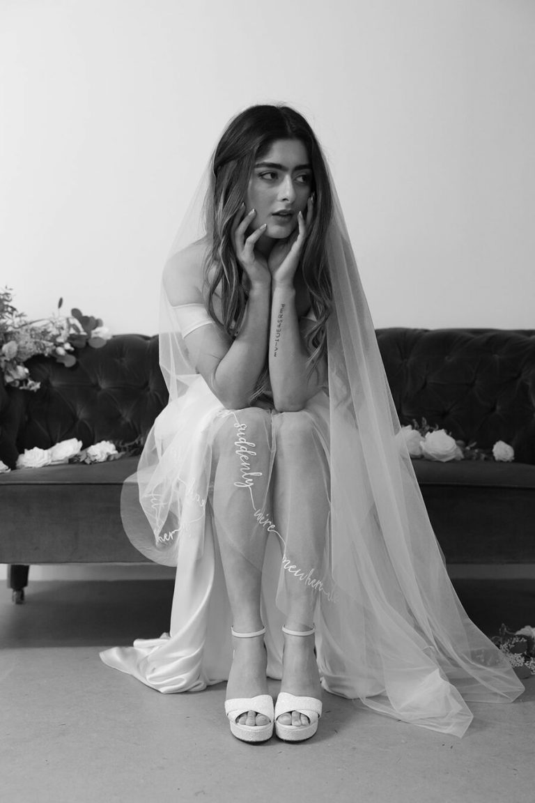 Poetry Veils; an innovative concept in personalised, one of a kind wedding veils