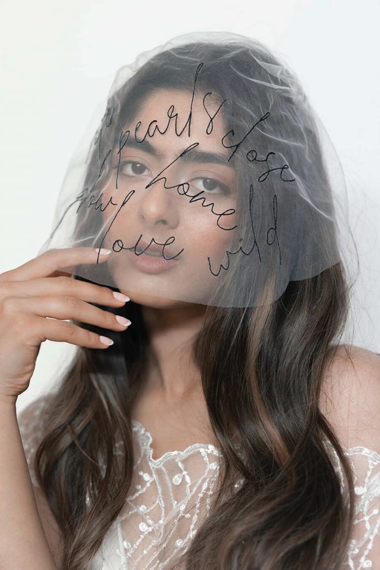 Poetry Veils; an innovative concept in personalised, one of a kind wedding veils