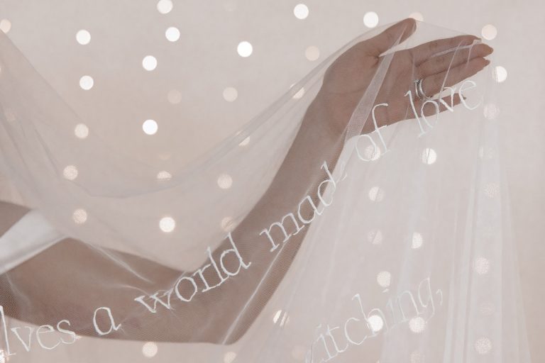 Poetry Veils; an innovative concept in personalised, one of a kind wedding veils