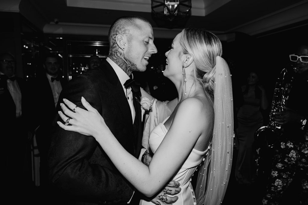 An impromptu first dance for Jade + Callum during their intimate city wedding