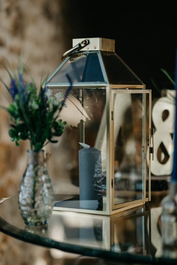 Rustic barn wedding décor for Paige + Ash's winter wedding at Dodford Manor