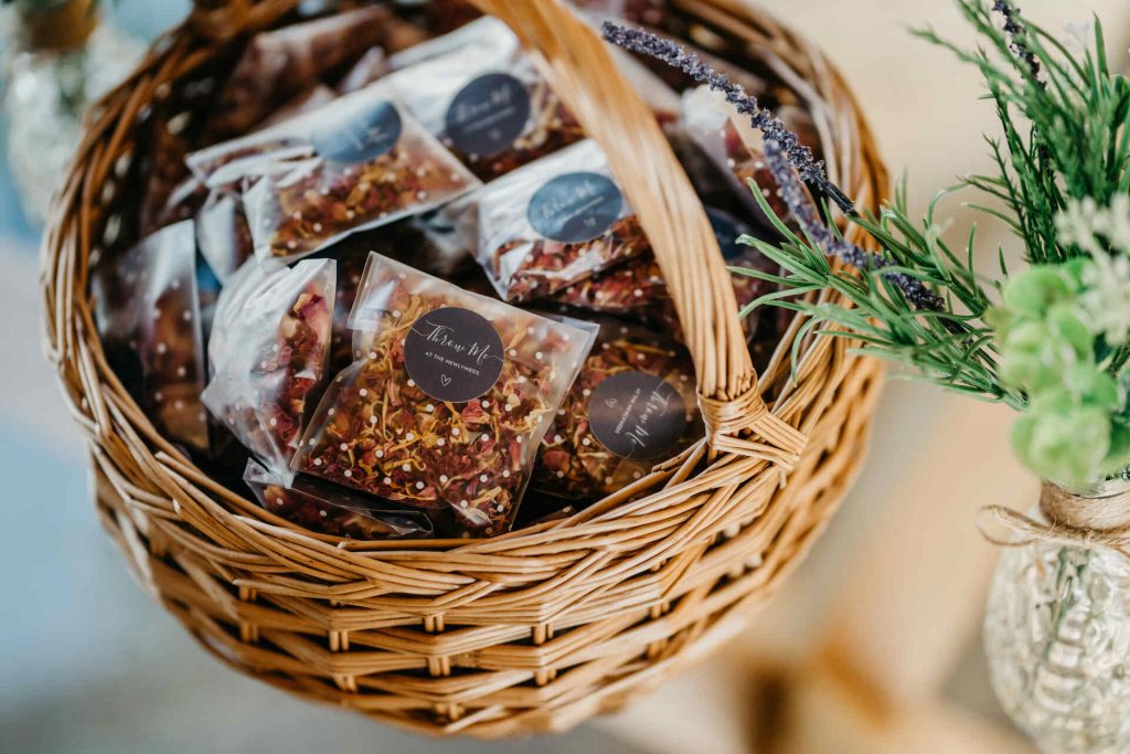 Rustic barn wedding décor for a winter wedding.