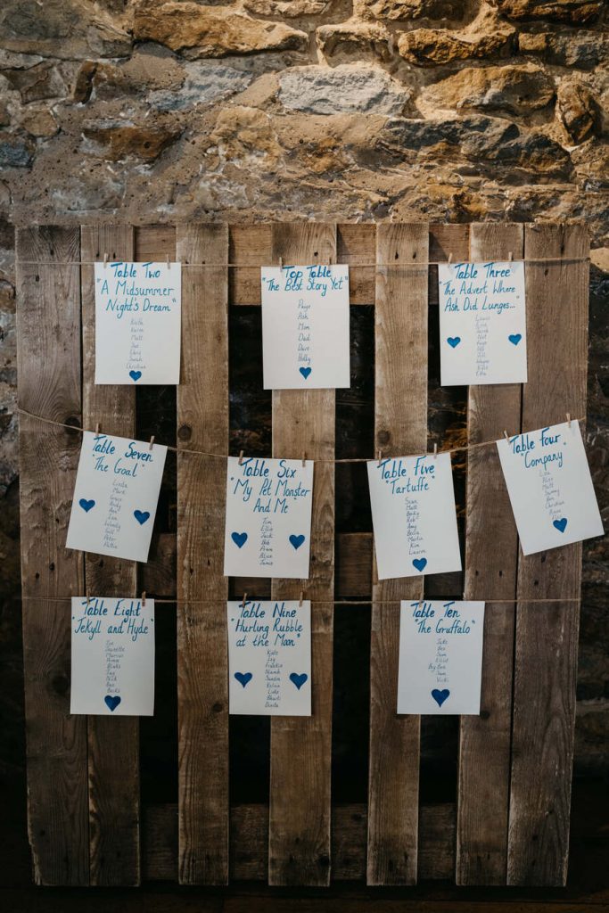 Rustic barn wedding décor for a winter wedding.