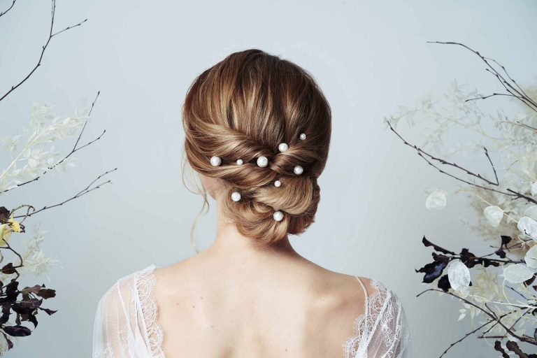 Prudence set of nine single Swarovski pearl hairpins by Debbie Carlisle
