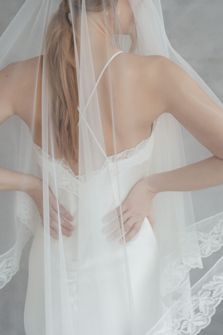 Minimal contemporary ethical bridalwear crafted with vegan eco-friendly, sustainable fabrics.