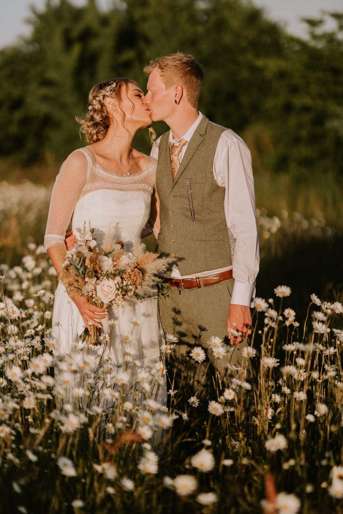 Soaking in sunset portrait time at Brickhouse Vineyard's wildflower meadows