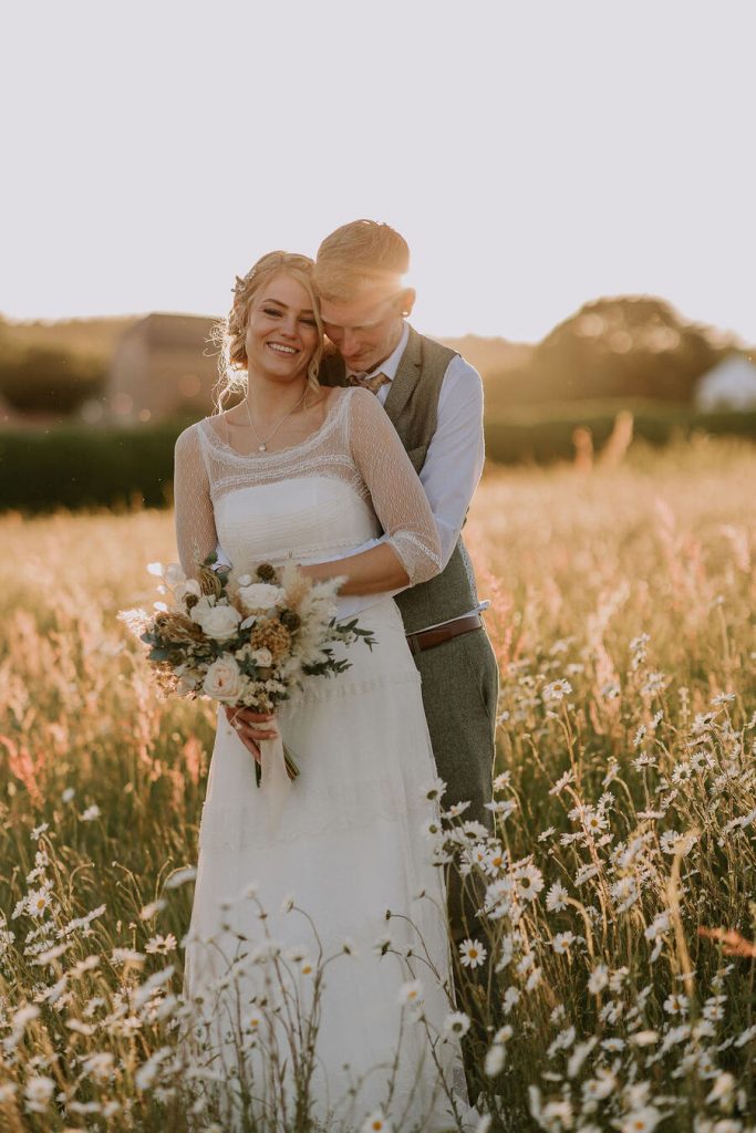 Soaking in sunset portrait time at Brickhouse Vineyard's wildflower meadows