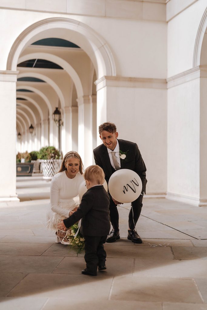 An intimate wedding featuring a dramatic Nadine Merabi skirt | Emine Weddings