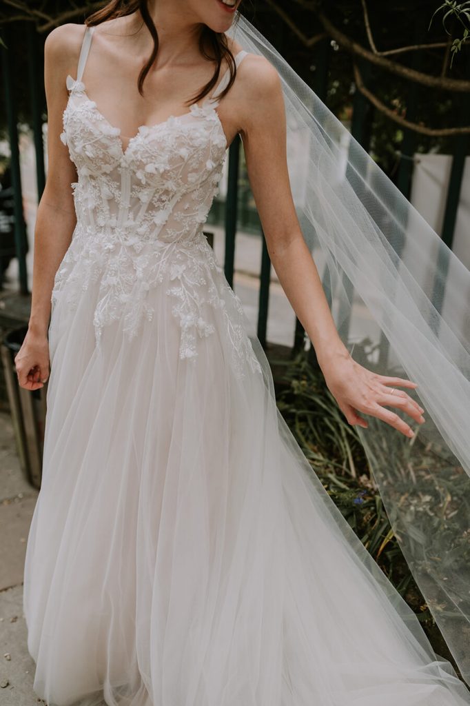 Bride Tess looking gorgeous in All who Wander | Lucy Dracott Photography