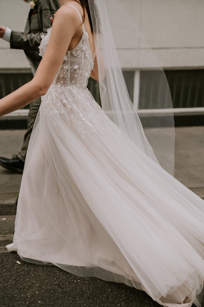 Bride Tess looking gorgeous in All who Wander | Lucy Dracott Photography