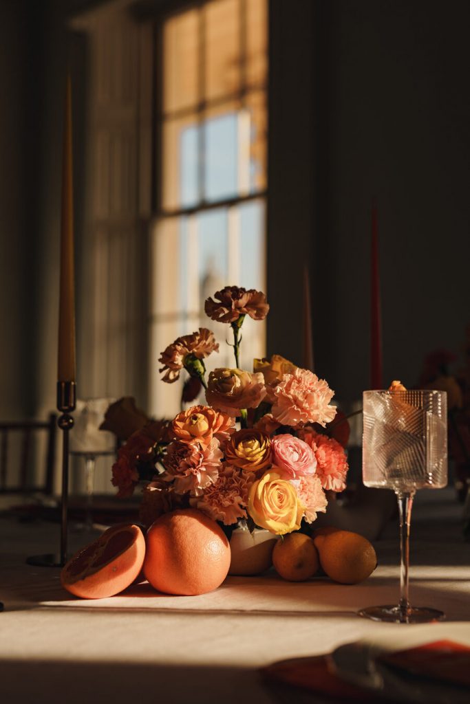 A citrus wedding inspired colour explosion for a refined and elegant city wedding