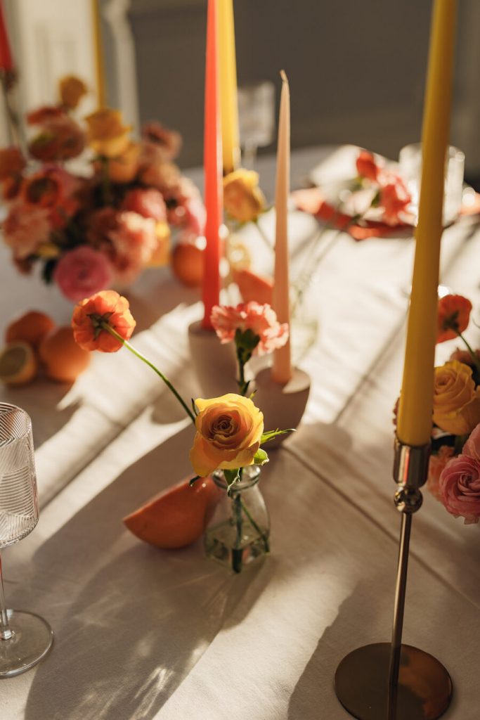 A citrus wedding inspired colour explosion for a refined and elegant city wedding