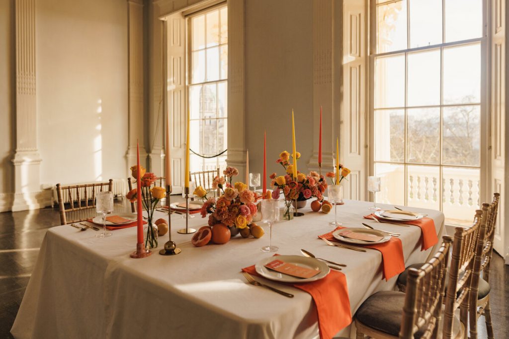 A citrus wedding inspired colour explosion for a refined and elegant city wedding