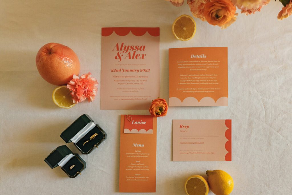 A citrus wedding inspired colour explosion for a refined and elegant city wedding