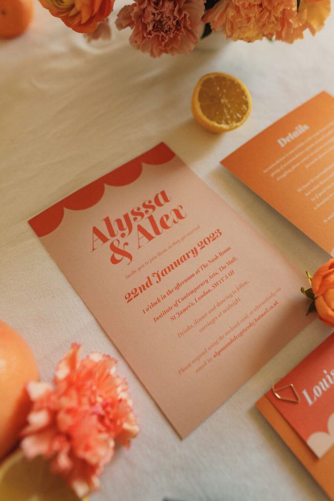 A citrus wedding inspired colour explosion for a refined and elegant city wedding