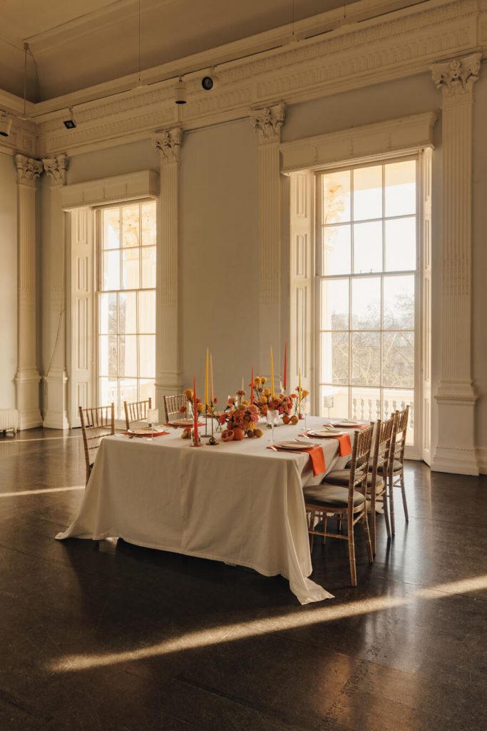Bold and punchy citrus wedding inspiration at London's Institute of Contemporary Arts