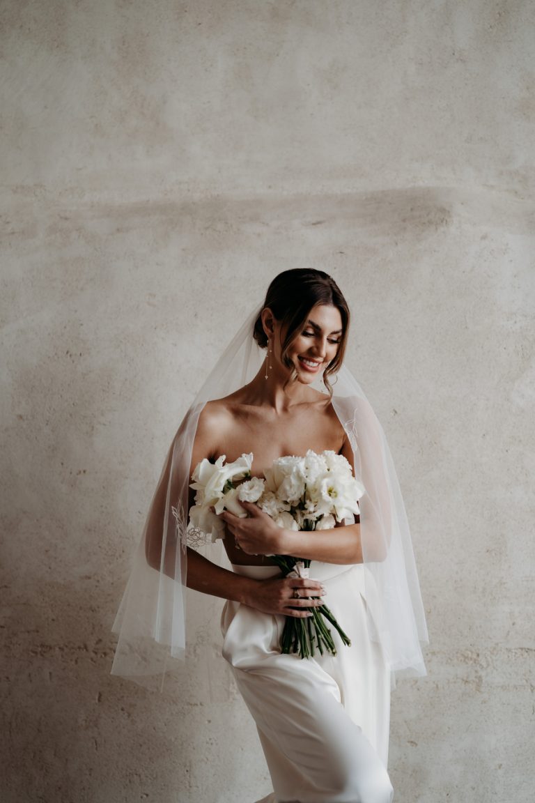 Embroidered custom veils crafted by British bridal designer Rebecca Anne Designs