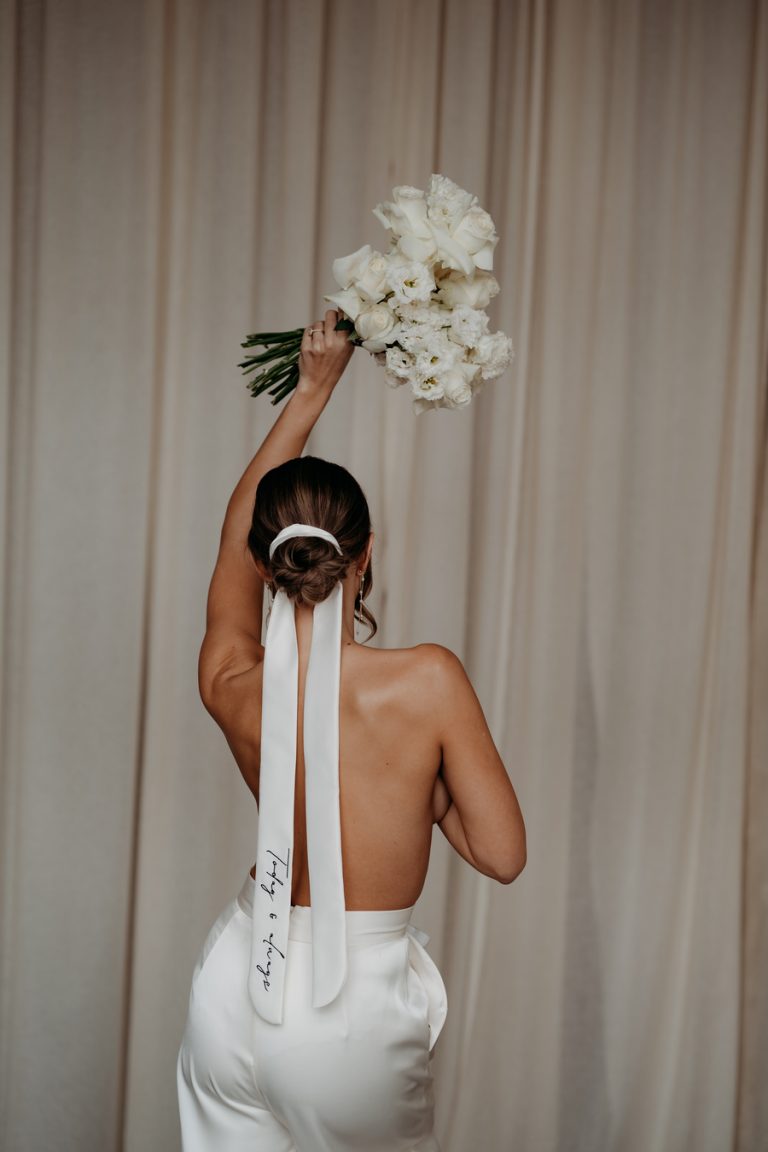 Embroidered custom veils crafted by British bridal designer Rebecca Anne Designs